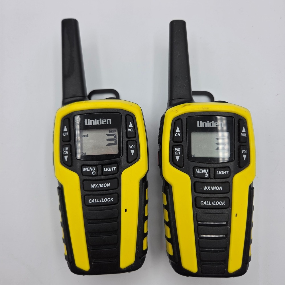 Uniden SX409-3CKEM 2-Way Radios Walkie Talkies 22CH Black Yellow Tested